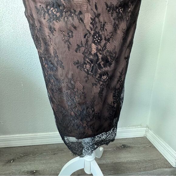 Commense Black Lace Dress Bronze Lining Bustier Straps Small NEW - Picture 9 of 14